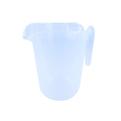 Vaso medidor en color azul transparente, capacidad de 1 litro, MENAJE.