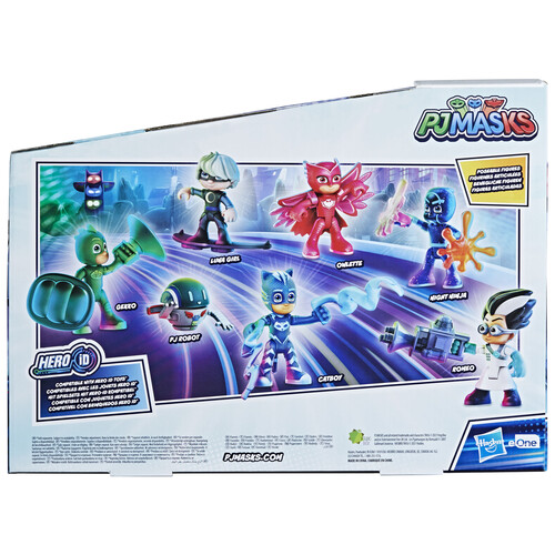 Pack con 6 héroes, villanos y accesorios, PJ MASKS.