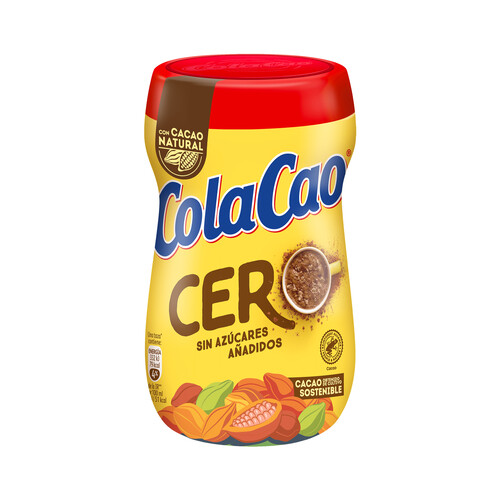 Cacao en polvo soluble natural, sin azúcares añadidos COLACAO 0% 700 g.