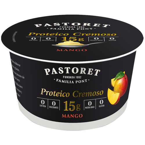 PASTORET Yogur cremoso 0% materia grasas, con alto contenido en proteinas y mango 170 g.