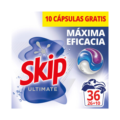 SKIP Ultimate Detergente en cápsulas higiene total 36 uds.