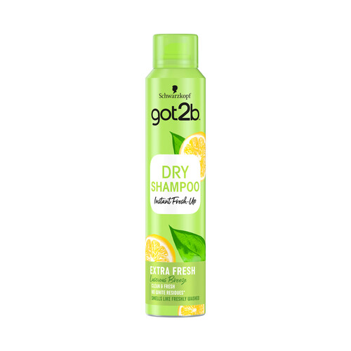 GOT2B Champú seco en spray que deja nuestro cabello limpio, sin residuos y con un extra de frescor cítrico GOT2B de Schwarzkopf 200 ml.W190201008