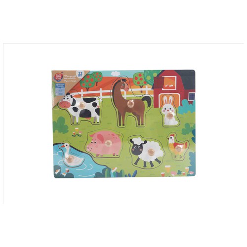 Encajable Puzzle Madera Animales Zoo/Granja/Marinos ONE TWO FUN ALCAMPO