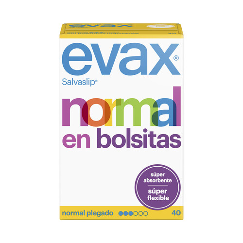 EVAX Salvaslips normal, plegados y en bolsitas individuales EVAX 40 uds.