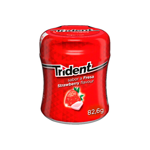 TRIDENT Chicles gragea de fresa, bote de 59 uds. TRIDENT 83 g.