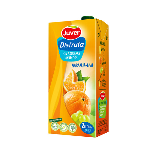 JUVER Disfruta Zumo de naranja y uva 2 l. 