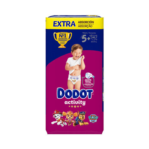 DODOT Activity Pañales talla 5+ (12-17 kg) 48 uds.