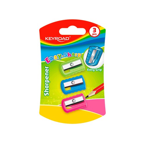 KEYROAD Sacapuntas de colores Blister 3ud