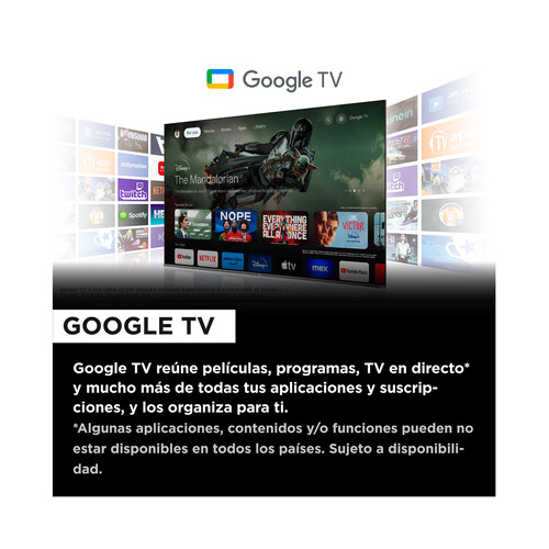 Televisión 165,1 cm (65)  QLED TCL 65C655, 4K, GOOGLE TV, Game Master 3.0, SMART TV, Bluetooth.