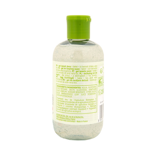 COSMIA BABY Bio Gel y champú para baño o ducha con extracto de aloe vera orgánica 250 ml.