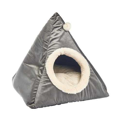 PRODUCTO ALCAMPO Teepee de terciopelo de 50 x 50 x 50 cm. para gatos.