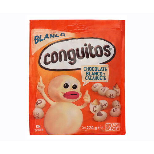 CONGUITOS Cacahuetes recubiertos de chocolate blanco 220 g.