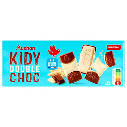 PRODUCTO ALCAMPO Kidy Galletas con tableta de chocolate con leche y chocolate blanco 150 g.