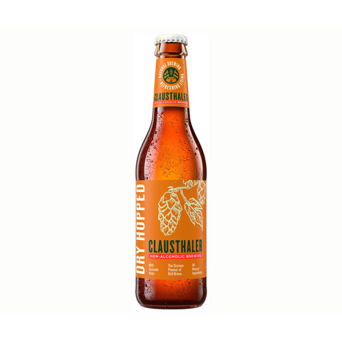 CLAUSTHALER UNFILTERED Cerveza sin alcohol botella 33 centilitros.