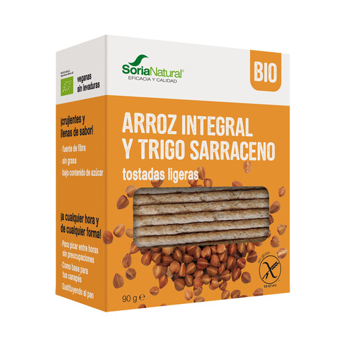 SORIA NATURAL Bio Tostadas de arroz integral y trigo sarraceno 90 g.