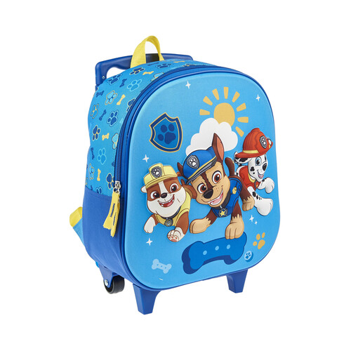 Mochila  3D preescolar, PAW PATROL, 1 compartimento, color azul,  ALCAMPO.