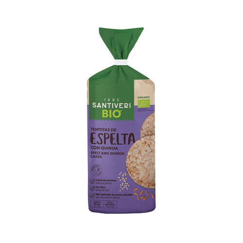 SANTIVERI Tortitas de espelta con quinoa ecológicas SANTIVERI 100 g.