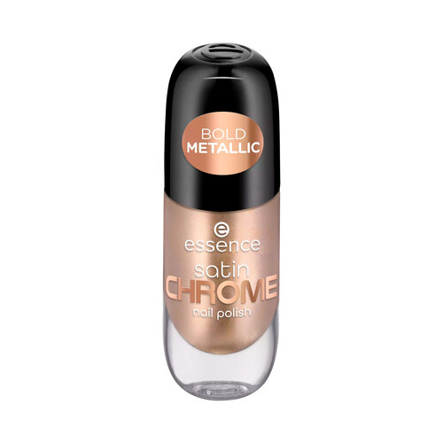 ESSENCE Satin chrome tono 01 Robotic rose Esmate de uñas cromado rosa dorado.