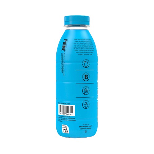 PRIME Bebida isotónica de frambuesa azul 500 ml.
