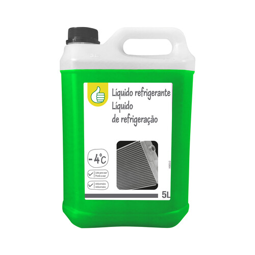 Líquido refrigerante con temperatura de protección de hasta -4ºC, 5L verde, PRODUCTO ECONÓMICO ALCAMPO.