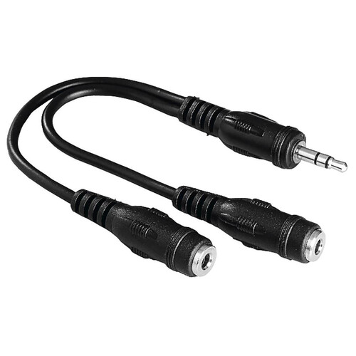 Adaptador QILIVE SPLITTER de Jack 3,5mm, 0,15m, de color negro.