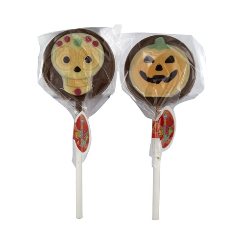 LUXOCOLAT Piruletas de chocolate con leche con temática de Halloween 50 g.