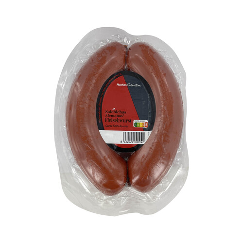 ALCAMPO GOURMET Salchichas alemanas de carne de cerdo (100%) tipo Fleischwurst ALCAMPO GOURMET 2 x 325 g.