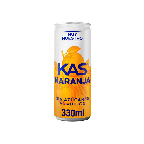 KAS Refresco de naranja sin azúcares añadidos KAS ZERO lata de 33 cl.