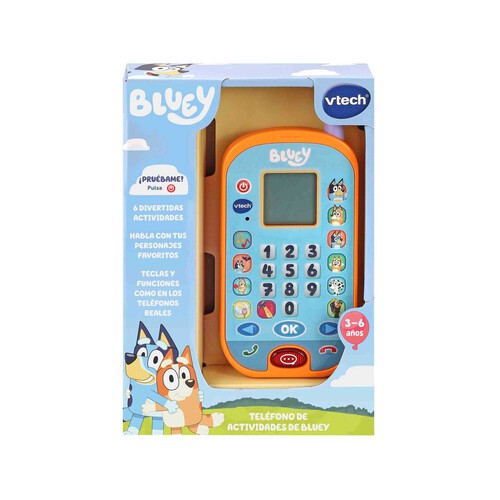 Teléfono de actividades educativo de Bluey con aprendizaje de números, cálculo y lógica, VTECH.