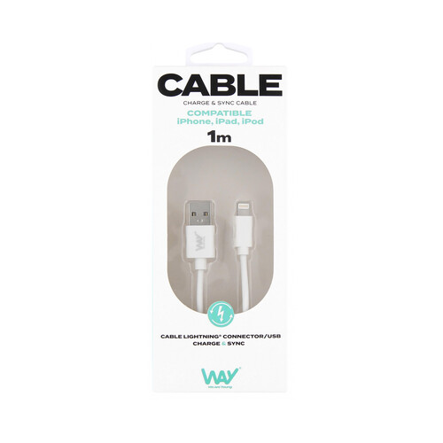 Cable de conexión TNB, conexión Usb aLightning, longitud 1m.