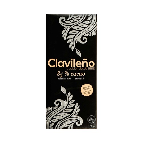 CLAVILEÑO Chocolate negro 85% 100 g.