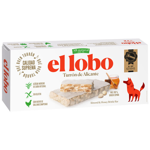 Turrón duro de Alicante EL LOBO 250 g.