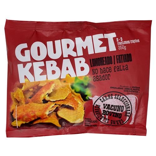 GOURMET FOOD Kebab de vacuno loncheado 250 g.