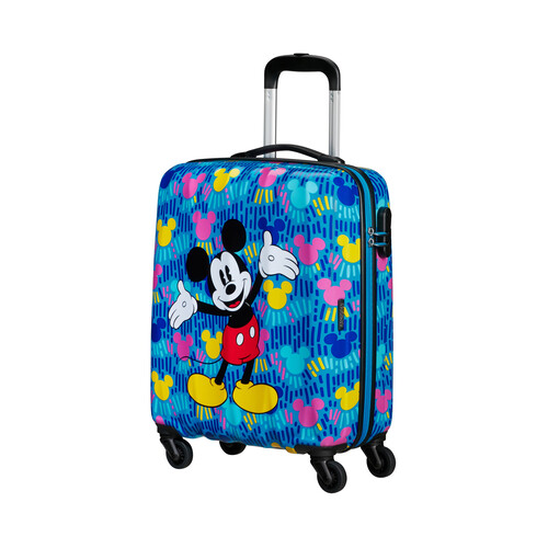 Maleta infantil mediana tipo trolley MICKEY con 4 ruedas, de 20X40X55cm, color azul, AMERICAN TOURISTER..