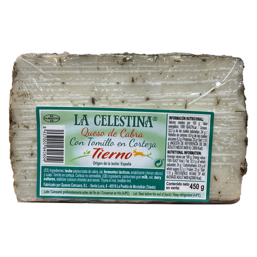 LA CELESTINA Queso de cabra al tomillo 1/2 pza 450 g.