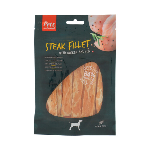 PETS UNLIMITED Steaks Filete de pollo 100 g.