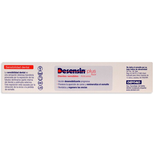DESENSIN Dentífrico con flúor anti caries especial para dientes sensibles DESENSIN 125 ml.