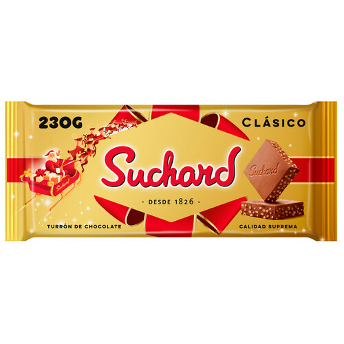 SUCHARD Turrón clásico de chocolate crujiente 230 g.