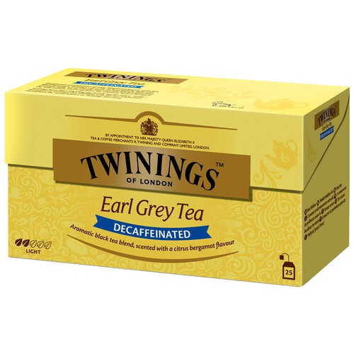 TWININGS Té Earl Grey descafeinado 25 uds. 50 g.