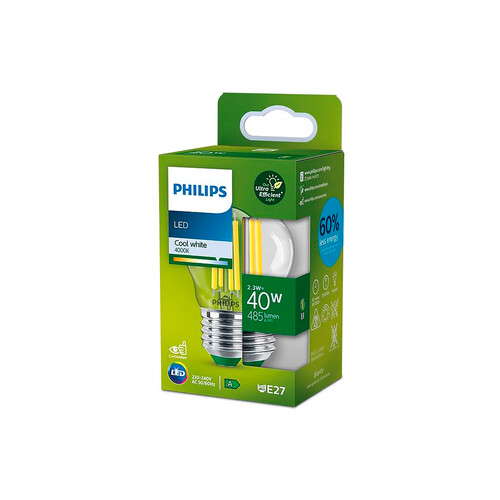 Bombilla LED E27, 40 W, luz blanca 4000K, 485lm, PHILIPS.