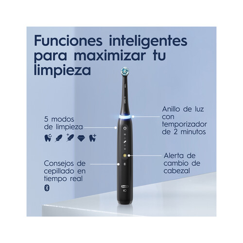 Cepillo de dientes eléctrico ORAL-B iO 5S, tecnología iO, 5 modos, sensor presión.