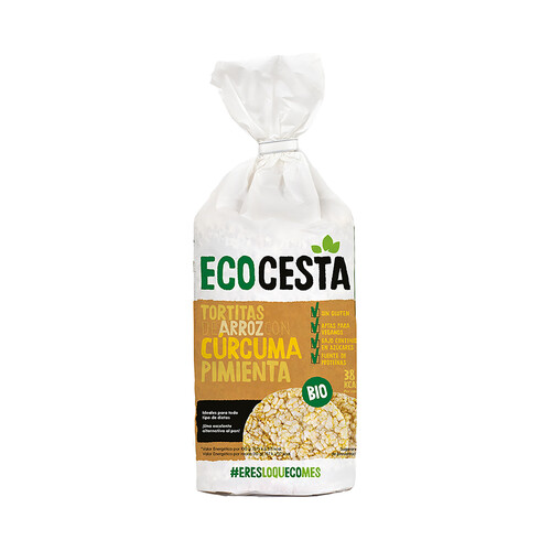 ECOCESTA Tortitas de arroz con cúrcuma y pimienta ecológicas 115 g.