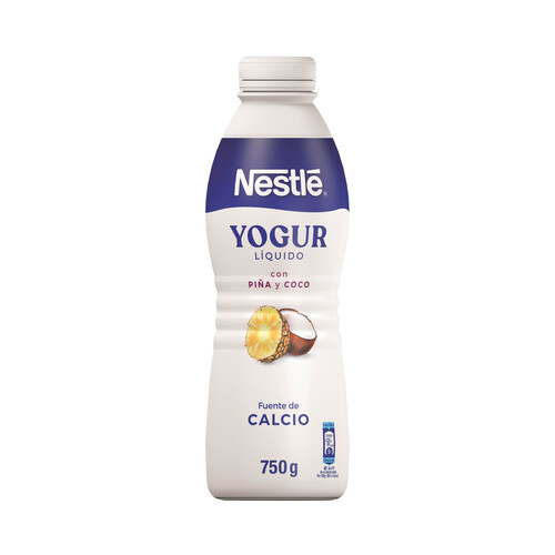 NESTLÉ Yogur líquido para beber con piña y coco 750 g.