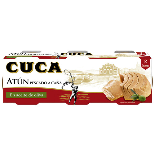 CUCA Atún en aceite de oliva pescado a caña pack 3 uds. x 50 g.