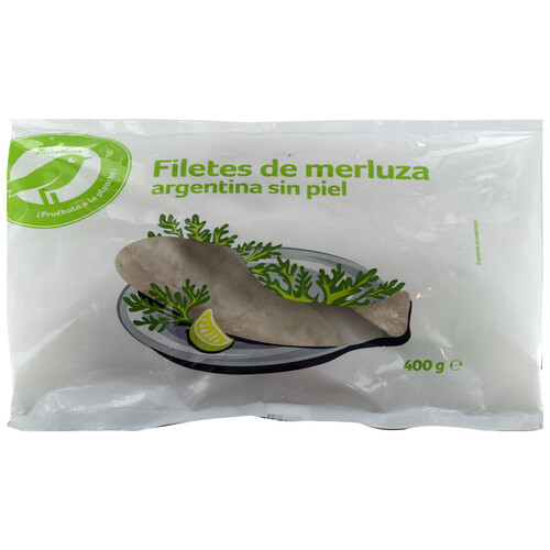 AUCHAN Filetes de merluza argentina, ultracongelados y sin piel 400 g. Producto Alcampo