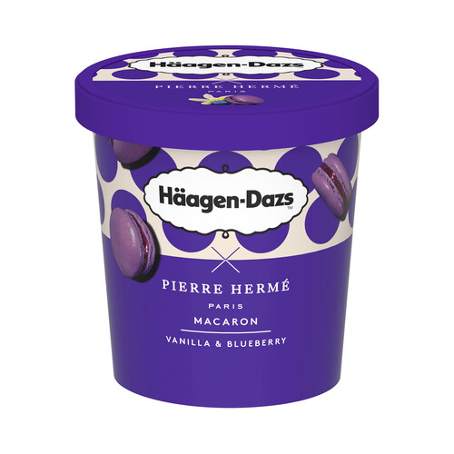 HÄAGEN-DAZS Pierre hermé Tarrina de helado de vainilla y arándanos con trocitos de macarons 420 ml.