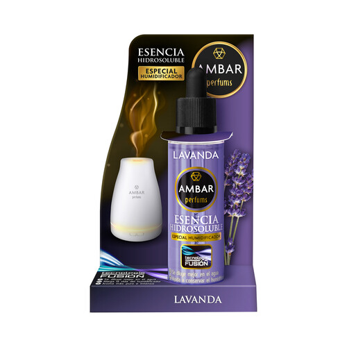 AMBAR Esencia hidrosoluble especial para humidificador con aroma a lavanda.