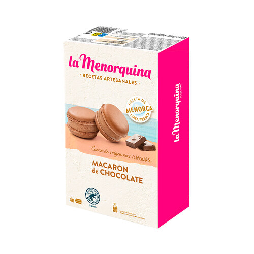 LA MENORQUINA Macarons de chocolate, elaborados con nata fresca de Menorca 4 x 60 ml.