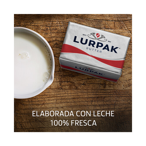 LURPAK Pastilla de mantequilla danesa sin sal 200 g.