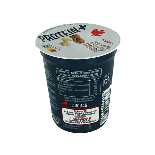 AUCHAN Protein + Postre lácteo con alto contenido en proteina y sabor a cacahuete 200 g. Producto Alcampo